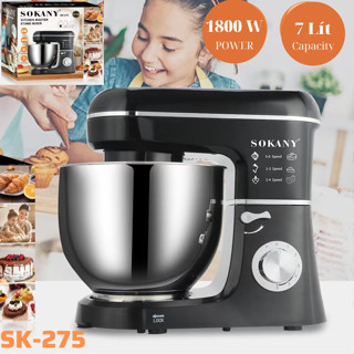 Máy Nhồi Bột 1800W 7 Lít Đánh Trứng Kem Sữa Cafe Muối Để Bàn Sokany Đa Năng Gia Đình Cao Cấp Nhào Trộn Bột Tốt Nhất