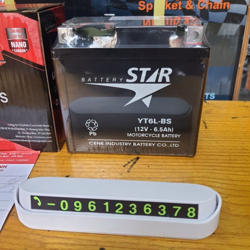 Bình Acqui Chính Hiệu Star 6.5a Dùng Cho Các Dòng Xe Ga Đời Mới