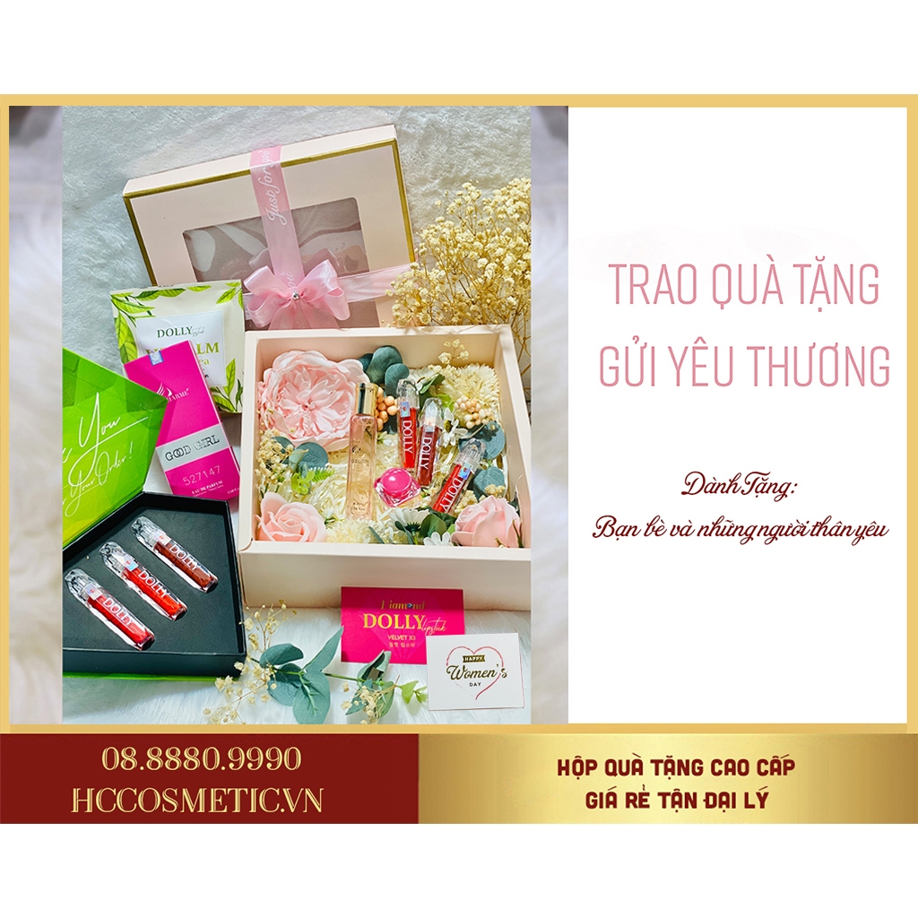 Hộp quà tặng noel , set quà noel hoa son môi nước hoa Pháp chính hãng sang trọng ý nghĩa - HC GIFTS