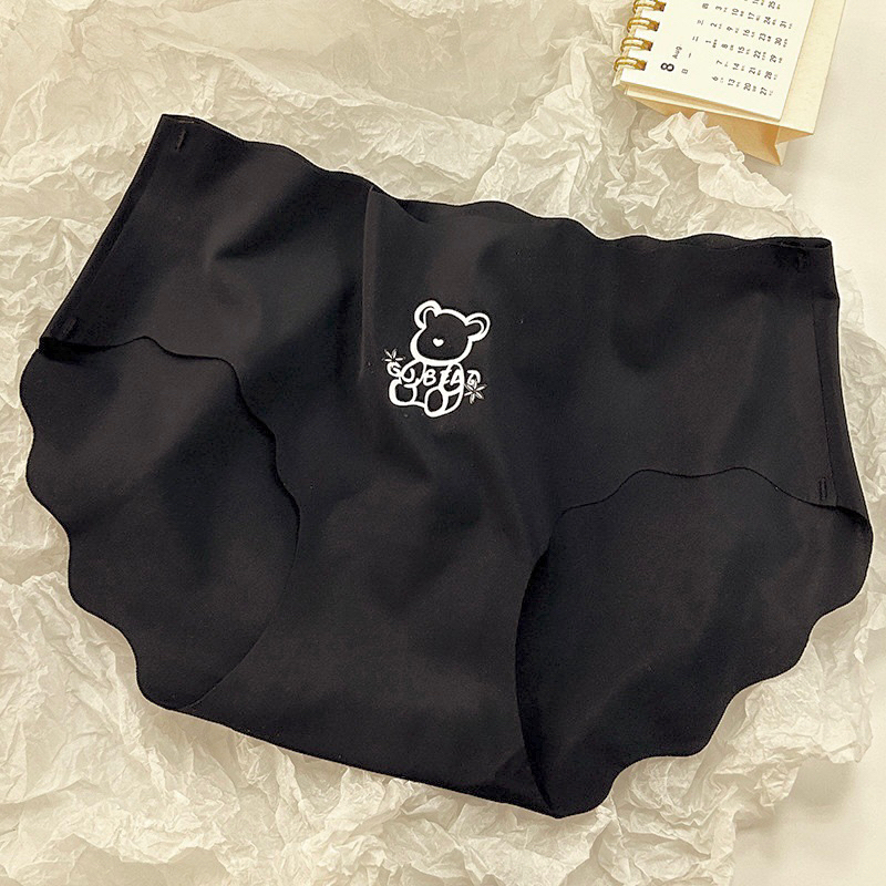 Quần Lót Nữ Đúc Su Viền Sóng Họa Tiết Gấu Bear Basic