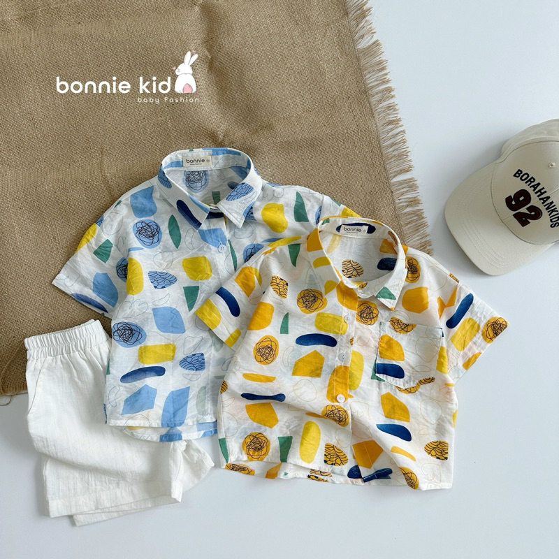BỘ SƠ MI ĐI BIỂN CHO BÉ 🌊 🌴 Chất liệu tơ đũi nhẹ, mềm mát, bé thoải mái hoạt động