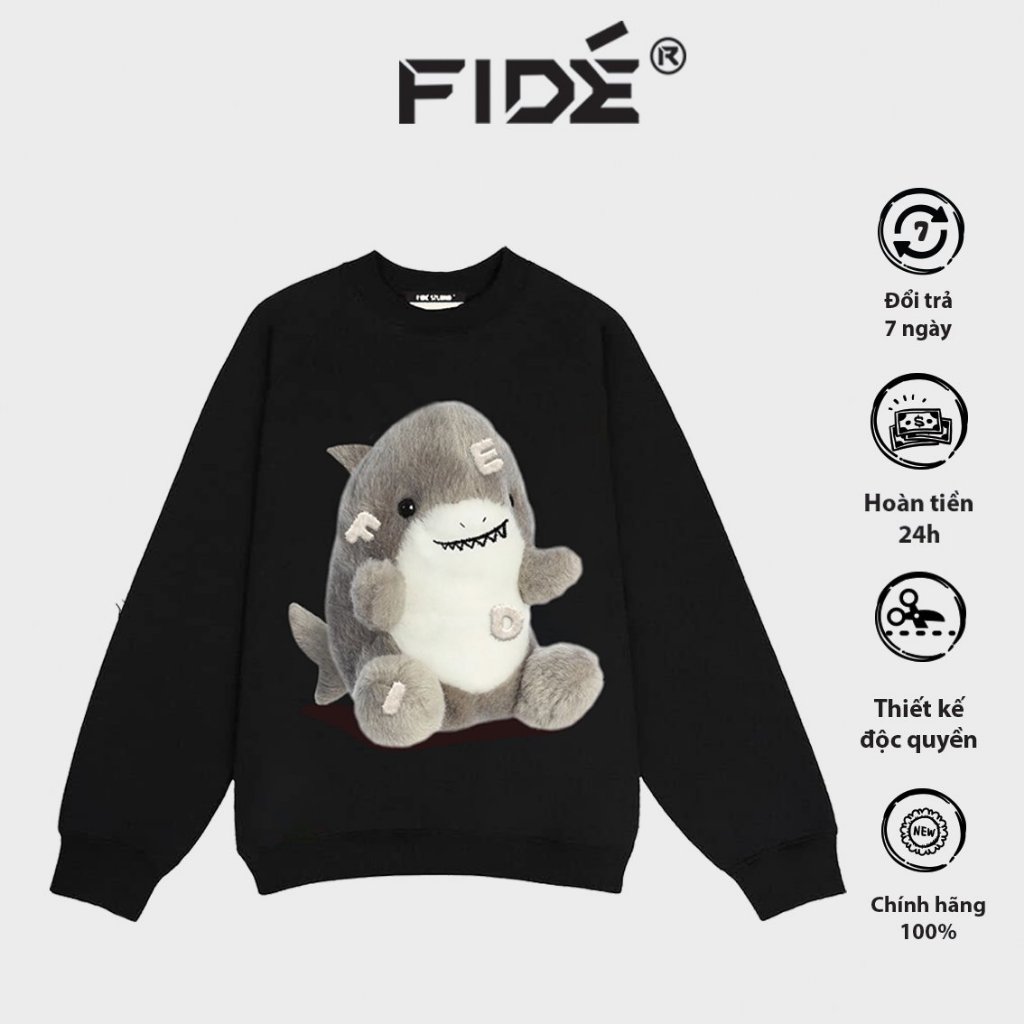 Áo Sweater FIDE SHARK unisex nam nữ Sweater Cotton oversize form rộng -SW01