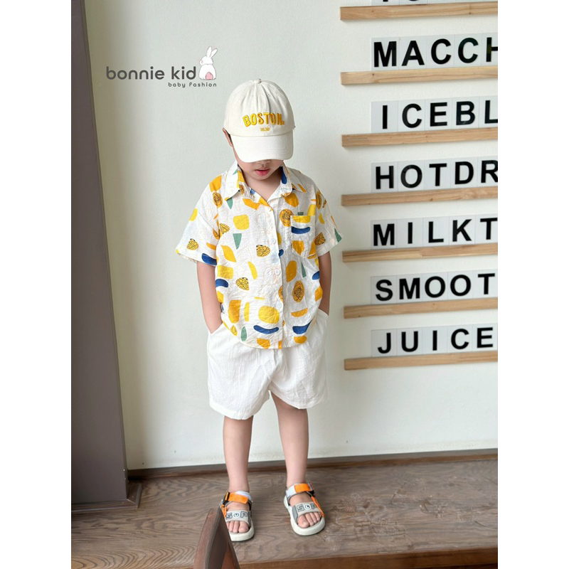 BỘ SƠ MI ĐI BIỂN CHO BÉ 🌊 🌴 Chất liệu tơ đũi nhẹ, mềm mát, bé thoải mái hoạt động