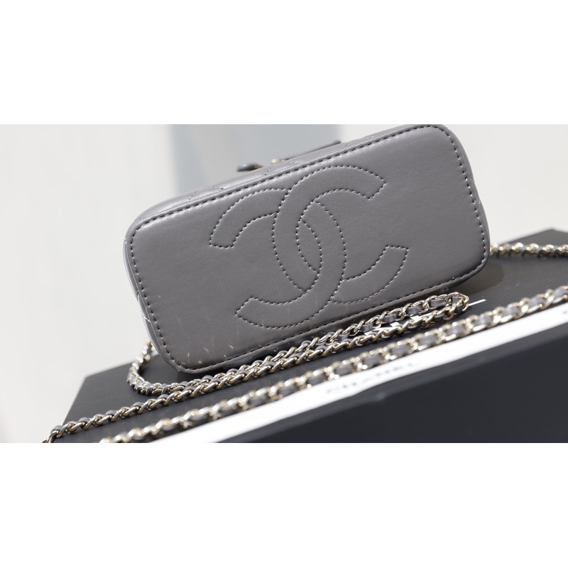 Túi quai xách cốp xleo QUAI KIM LOẠI hàng fullbox nam châm vip sz20cm 3 mầu: Đen,Ghi & Kem w166-18