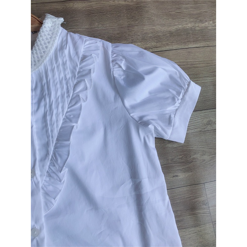 Áo sơ mi cho bé gái , thiết kế tay  và cổ  cực điệu size 17-30kg  TrangXô Kids
