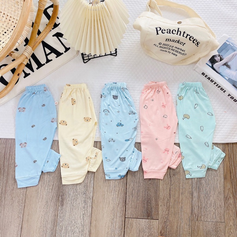Combo 5 quần dài cho bé chất thun lạnh mềm mịn thoải mái    Trang Xô Kids