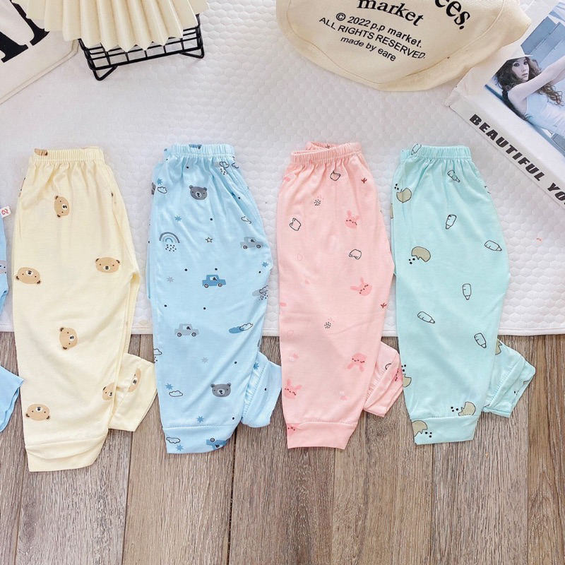 Combo 5 quần dài cho bé chất thun lạnh mềm mịn thoải mái    Trang Xô Kids