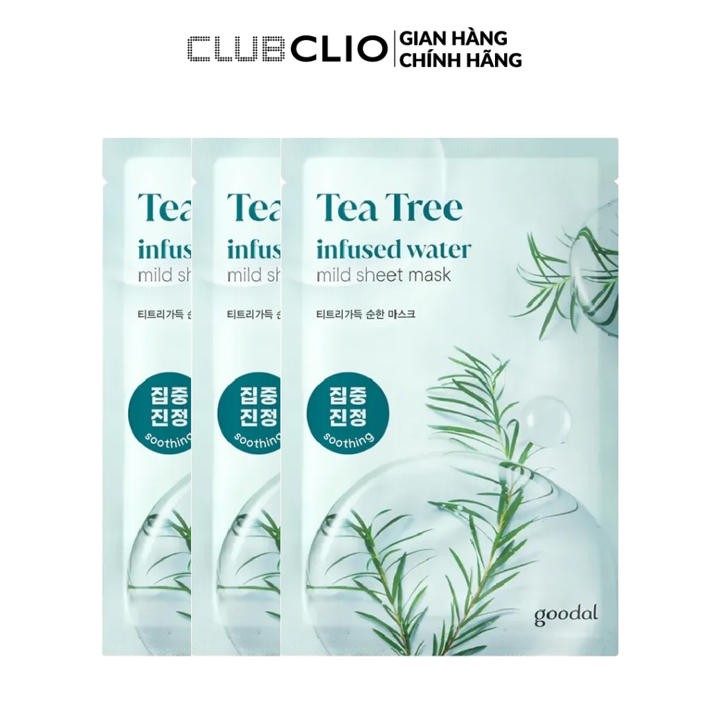 [Quà tặng không bán] 3 Mặt Nạ Giấy Làm Dịu Da Goodal Tea Tree Infused Water Mild Sheet Mask 20g