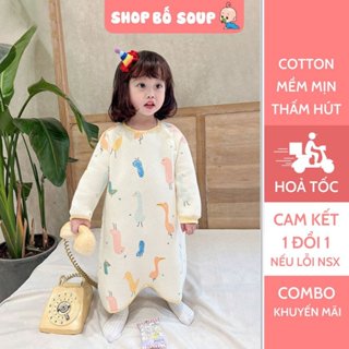 Túi ngủ chần bông cho bé chất liệu Xô Muslin, túi ngủ mùa đông cho bé họa tiết dễ thương Shop Bố Soup