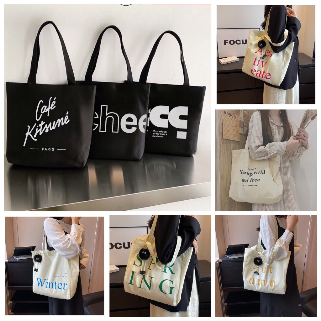 Túi tote vải canvas mộc cao cấp đeo vai họa tiết độc đáo đi học đi chơi mới nhất