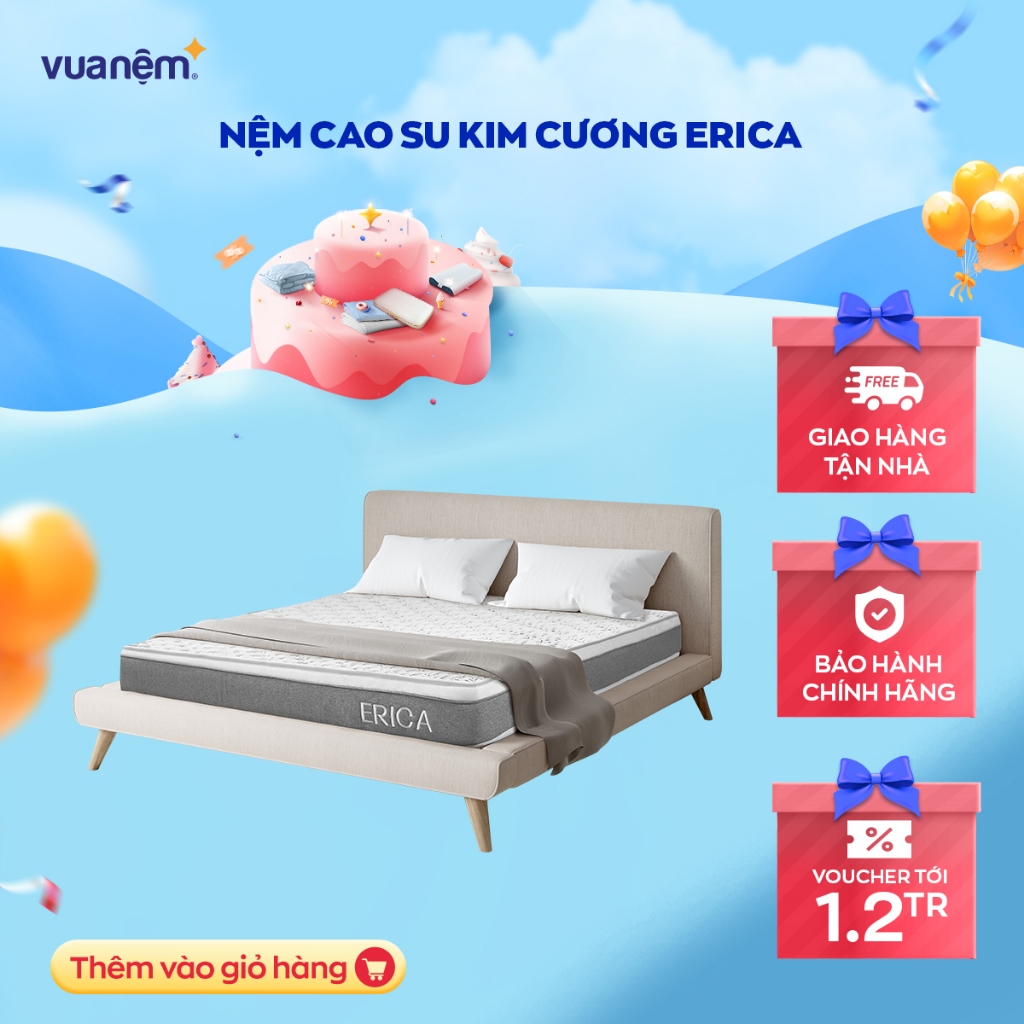 [Độc quyền] Nệm cao su Kim Cương Erica Smart Tech