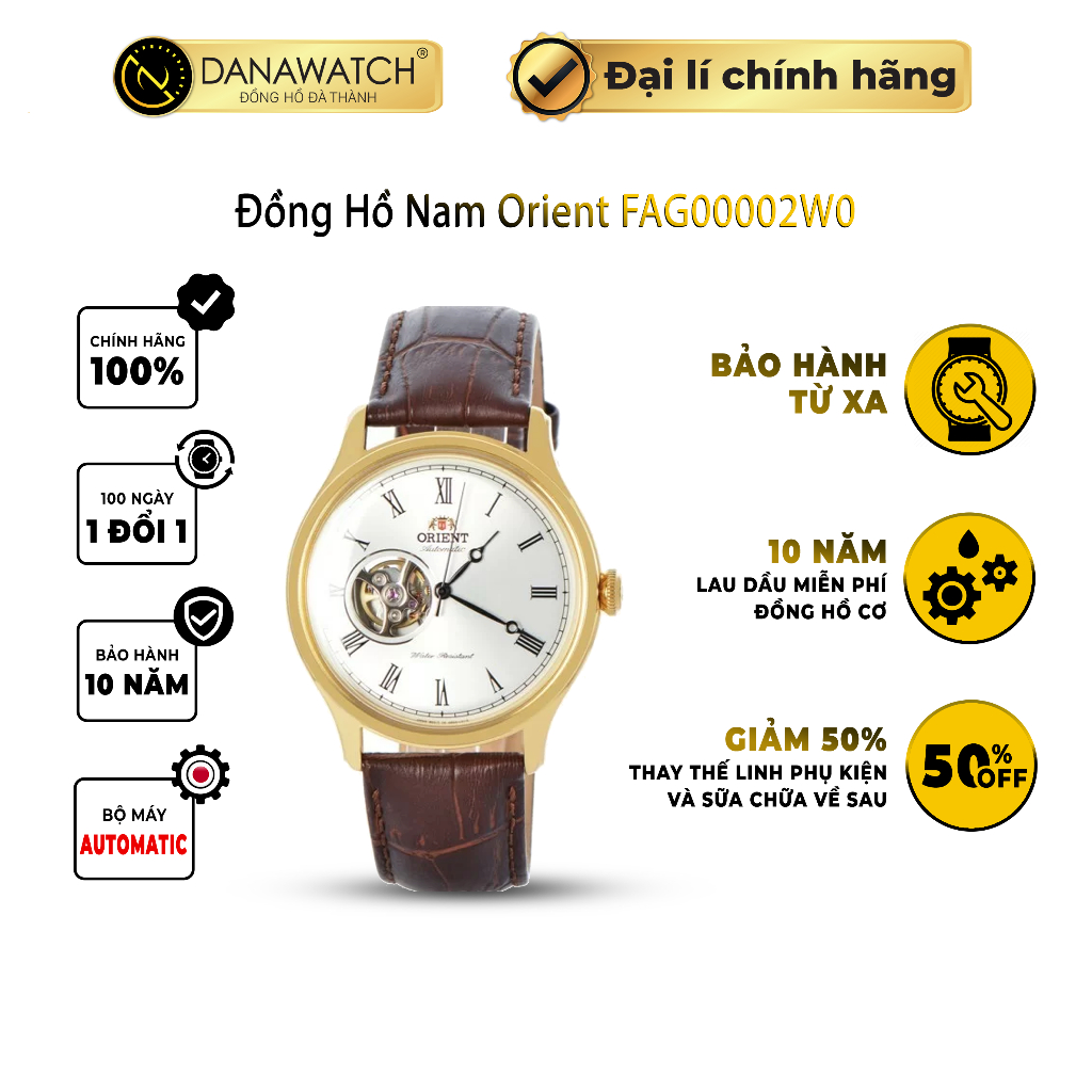 Đồng hồ nam Orient Caballero FAG00002W0 chính hãng thiết kế cổ điển cọc số la mã thanh mảnh đường nét tinh tê độc đáo