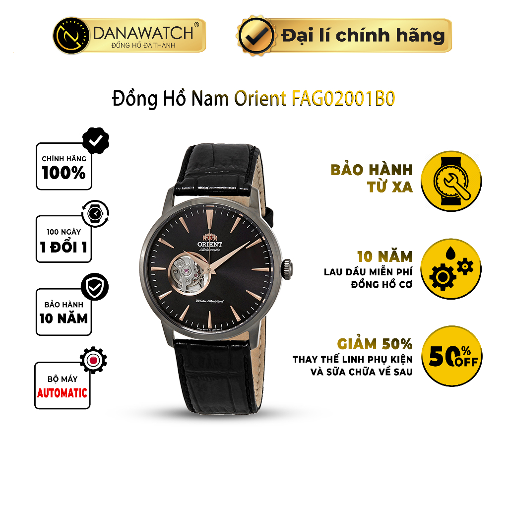 Đồng hồ nam Orient Esteem Gen 2 FAG02001B0 dây da kiểu dáng mặt tròn chịu lực tốt phong cách trẻ trung lịch lãm