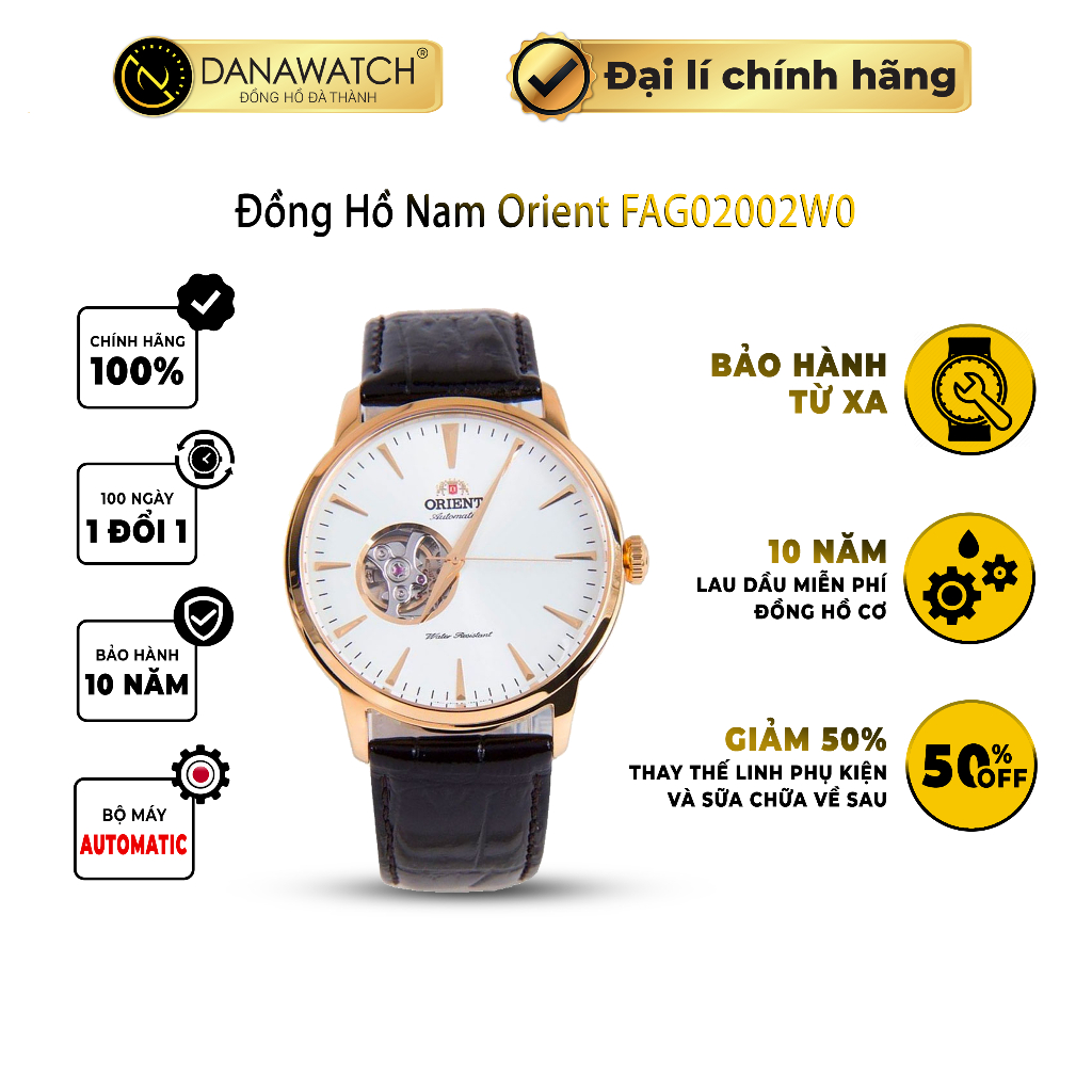 Đồng hồ nam Orient Esteem Gen 2 FAG02002W0 chống nước phong cách cổ điển thuần túy chất liệu da khâu viền chắc chắn