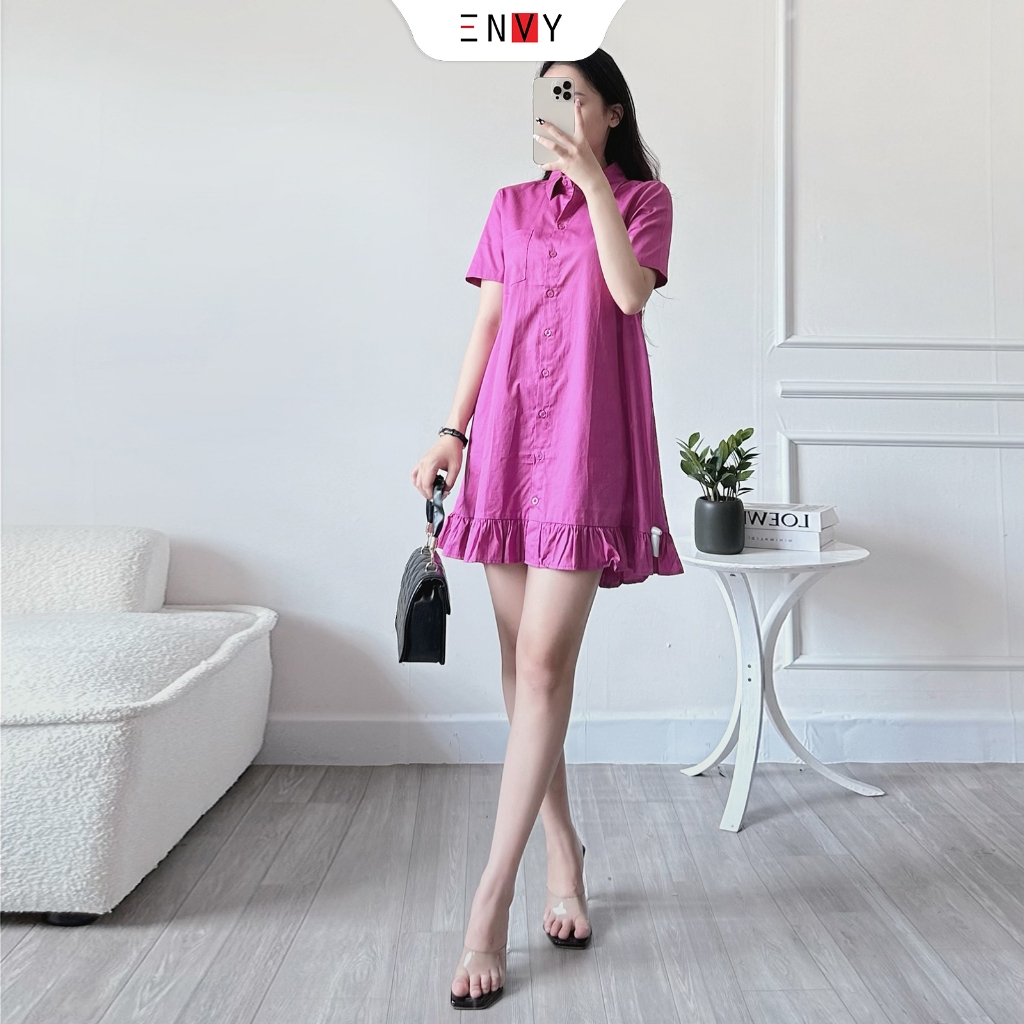 Đầm sơ mi dáng suông ENVY D169