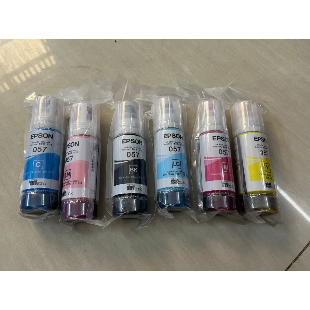 Mực Epson 057 máy in Epson L8050/ 18050 hàng theo máy in màu đen xanh đỏ vàng xanh nhạt đỏ nhạt