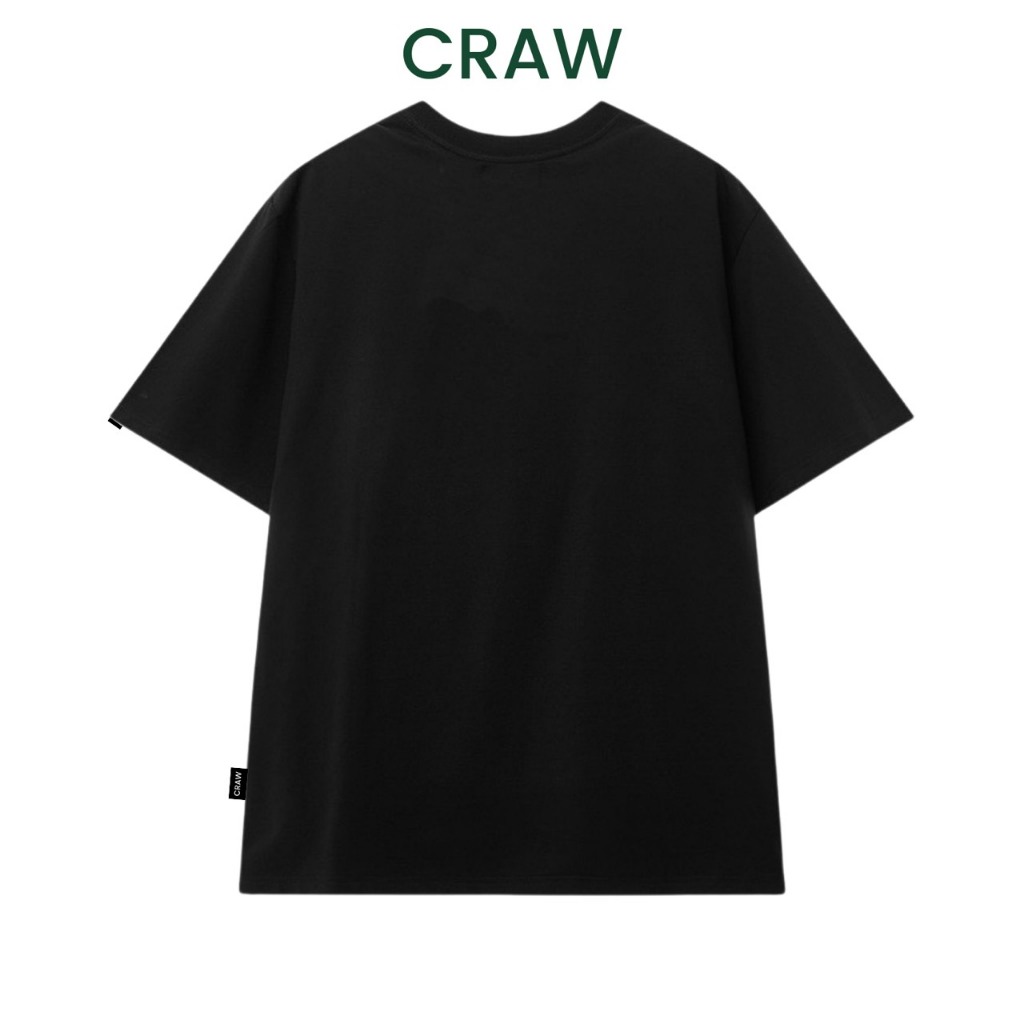 Áo thun tay lỡ CRAW phông unisex nam nữ vải coton mềm mịn, co dãn Oversize form rộng - Craw 0089 Trơn