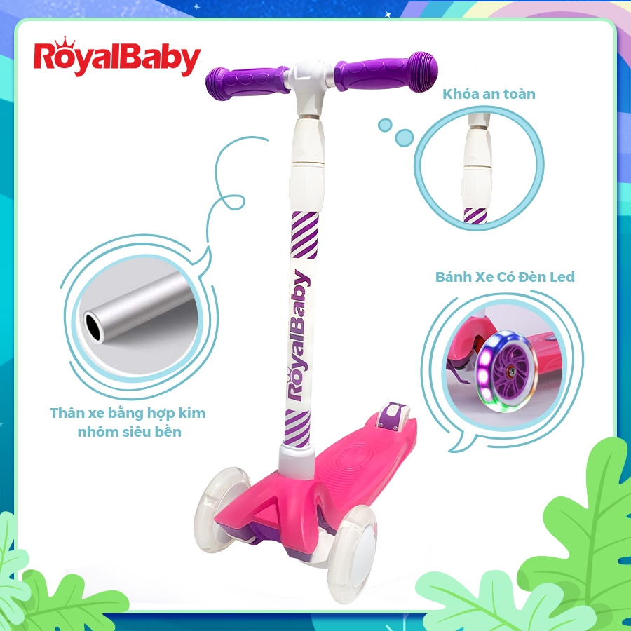 Xe trượt có điều chỉnh độ cao Scooter Royal Baby