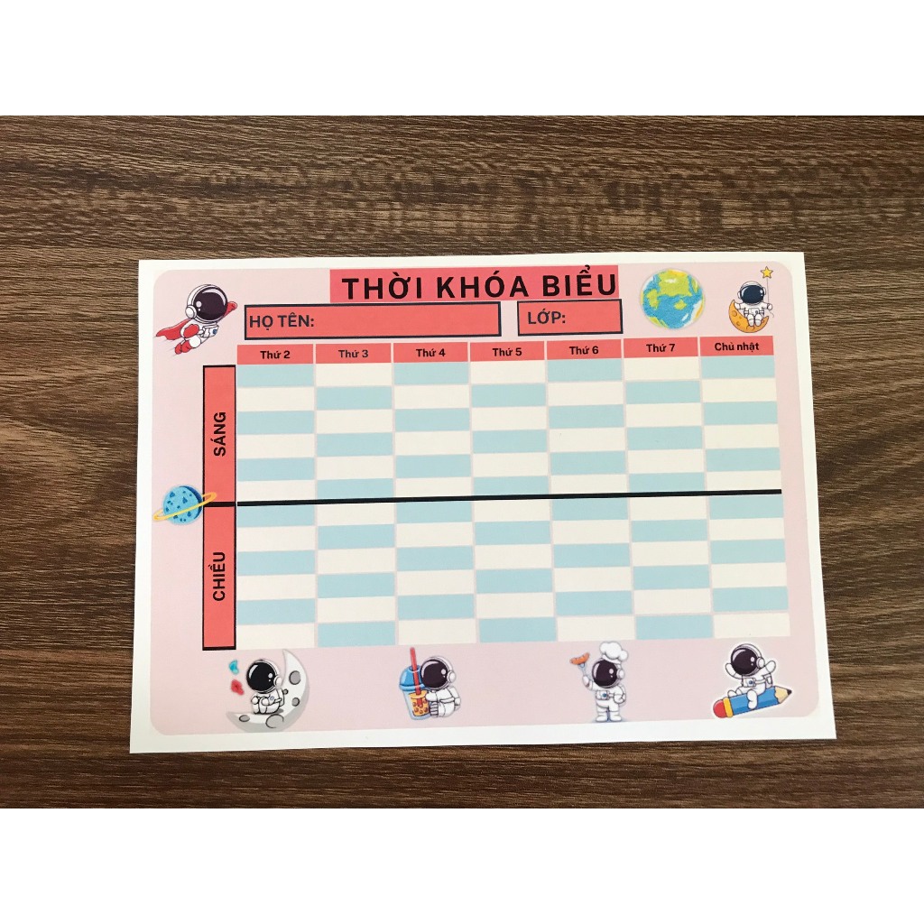 Thời khóa biểu Blackpink, Gấu dâu, Phi hành gia, nhân vật anime, nhân vật hoạt hình ... KT 14x20cm