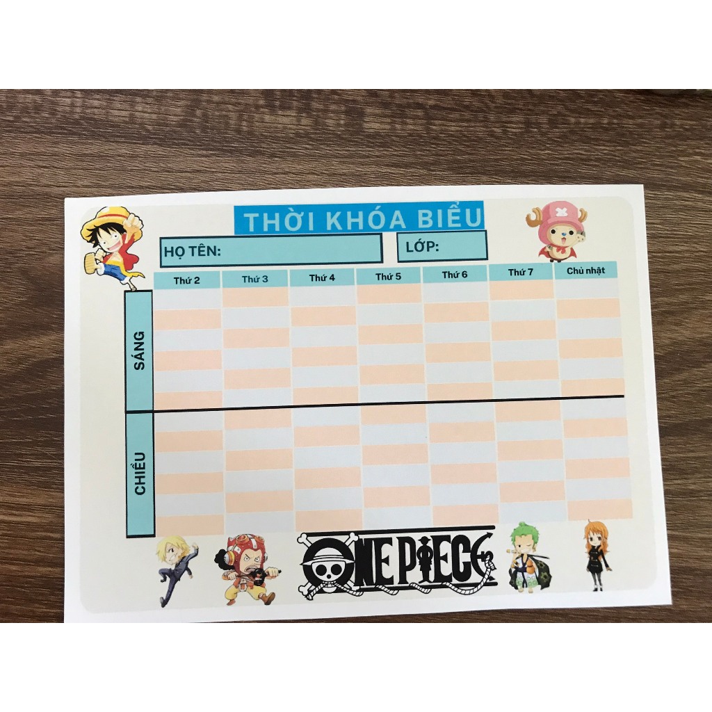 Thời khóa biểu Blackpink, Gấu dâu, Phi hành gia, nhân vật anime, nhân vật hoạt hình ... KT 14x20cm