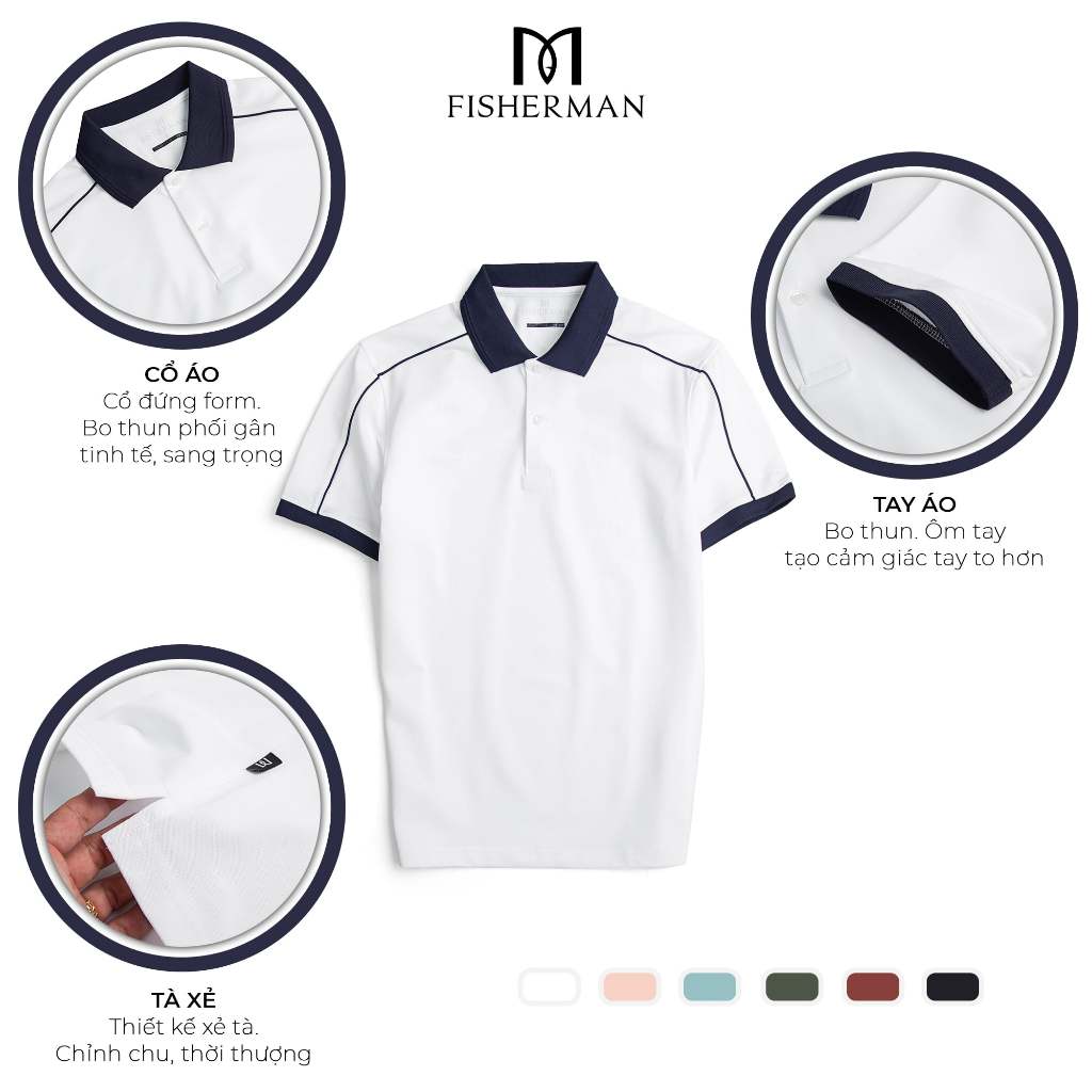 Áo Polo Nam Tay Ngắn Cổ Trụ Fisherman FM01 Vải Cotton Mềm Mịn Cao Cấp Thiết Kế Trẻ Trung Thanh Lịch