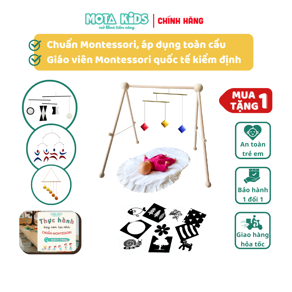 Trọn bộ đồ chơi cho bé sơ sinh 0-3 tháng tuổi, đồ chơi montessori cho bé