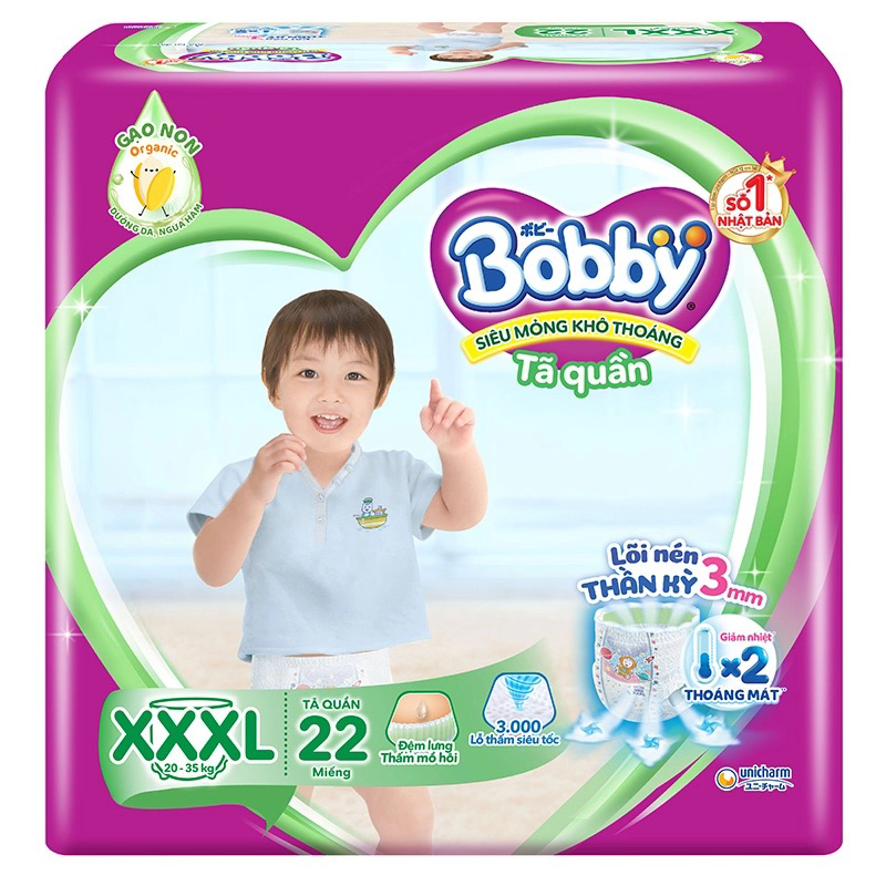Tã Quần Bobby Size XXXL - 22 Miếng