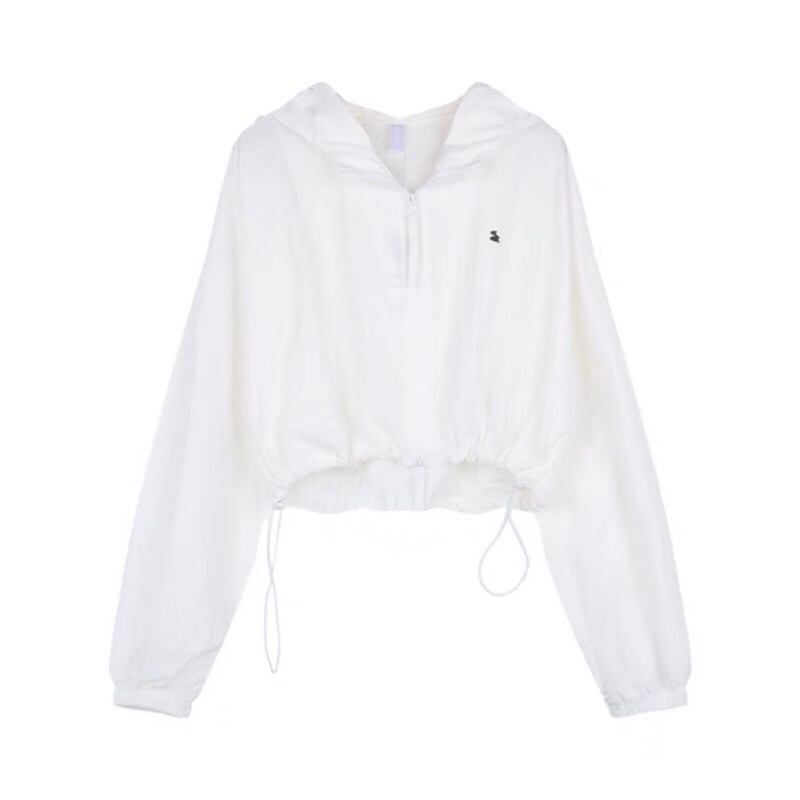 Áo khoác gió 2 lớp có mũ  croptop dáng ngắn A11