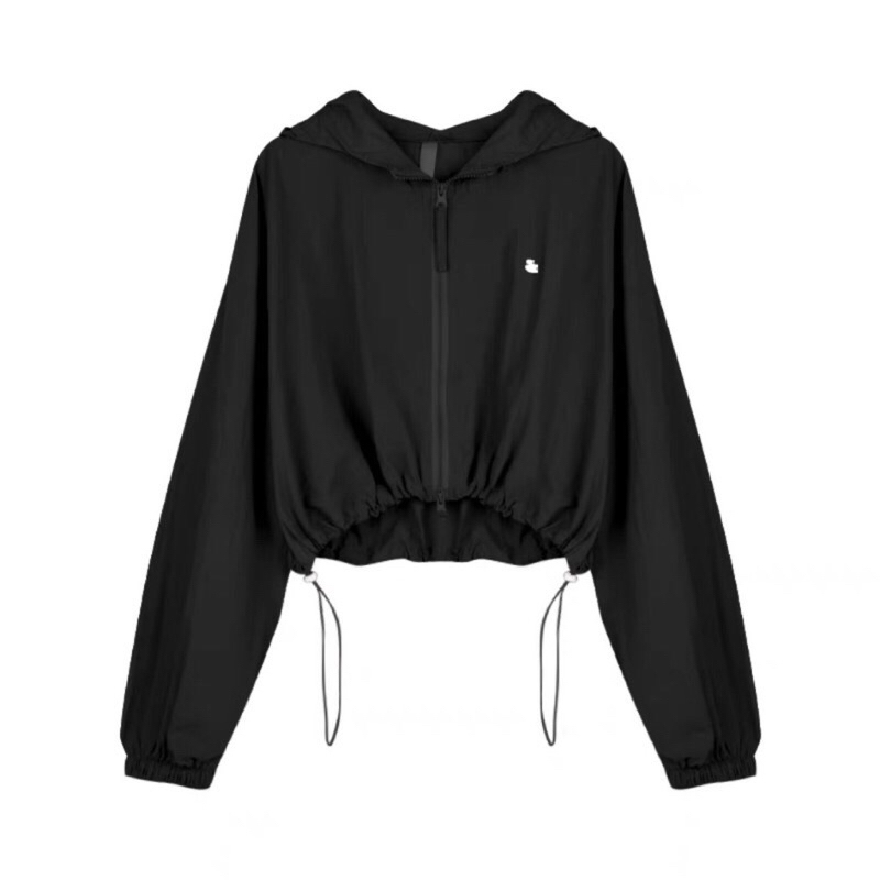 Áo khoác gió 2 lớp có mũ  croptop dáng ngắn A11