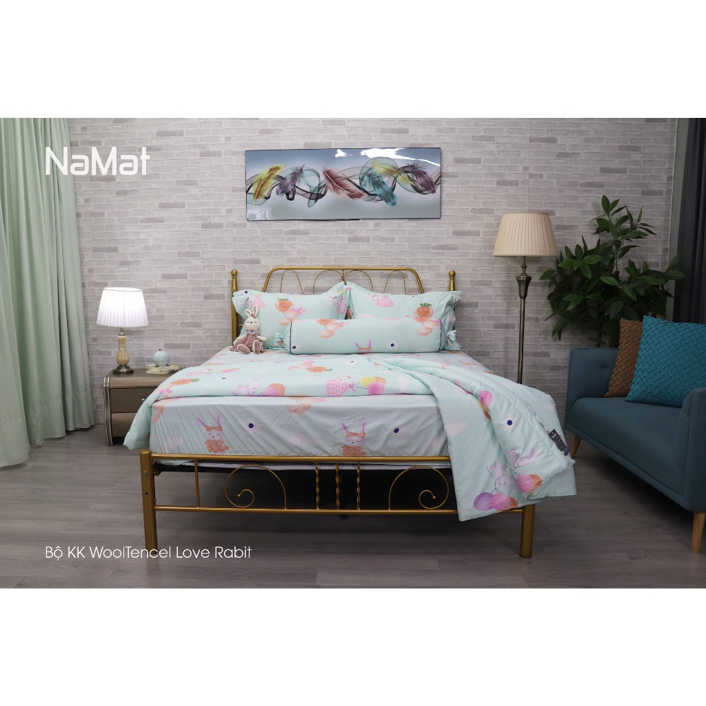 Bộ Ga Gối 2 Món N120/20 WoolTencel Love Rabit - NaMat LIZD