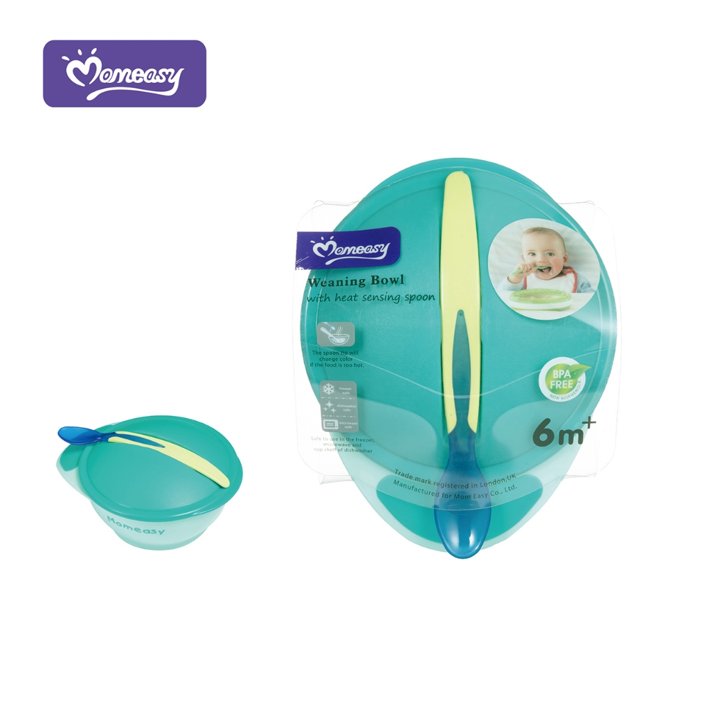 Set Bát Ăn Dặm Kèm Thìa Cảm Biến Nhiệt Momeasy Cho Bé