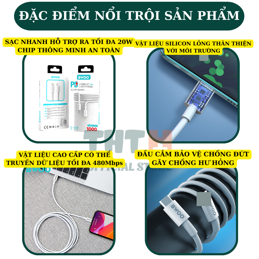 Dây sạc nhanh PD 20w X193 chính hãng cáp silicon dùng cho 14 13 12pro