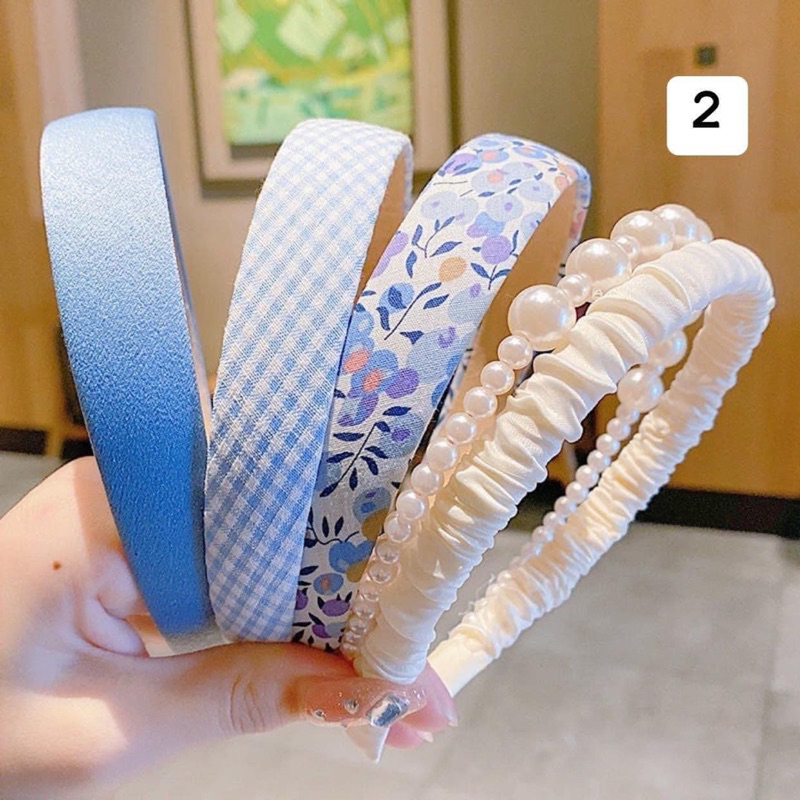 MVP3461 Set 5 Bờm Tóc Vải Màu Pastel Xinh Xắn Dễ Thương Cho Nữ, phong cách vintage sang chảnh