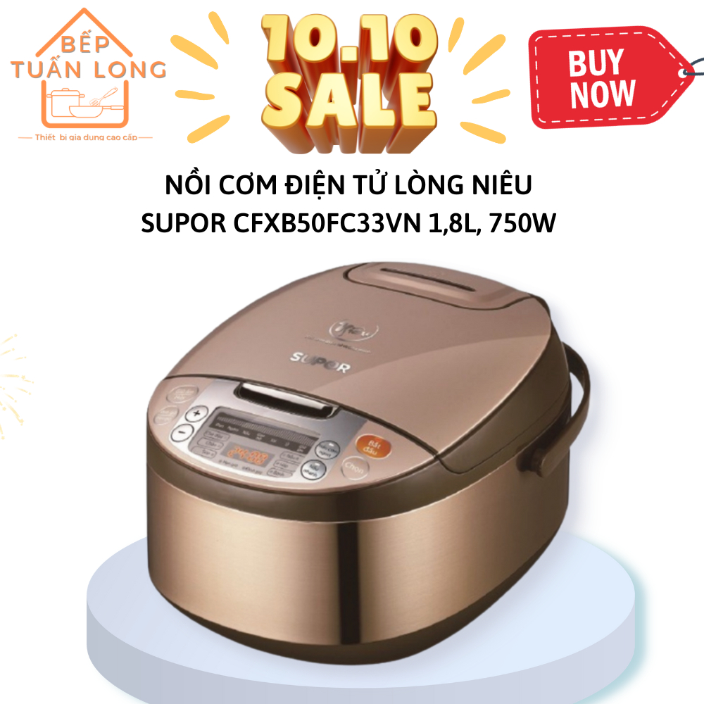 Nồi Cơm Điện Tử Supor 50FC33VN-75, 1.8 lít, 750W hàng chính hãng bảo hành 12 tháng
