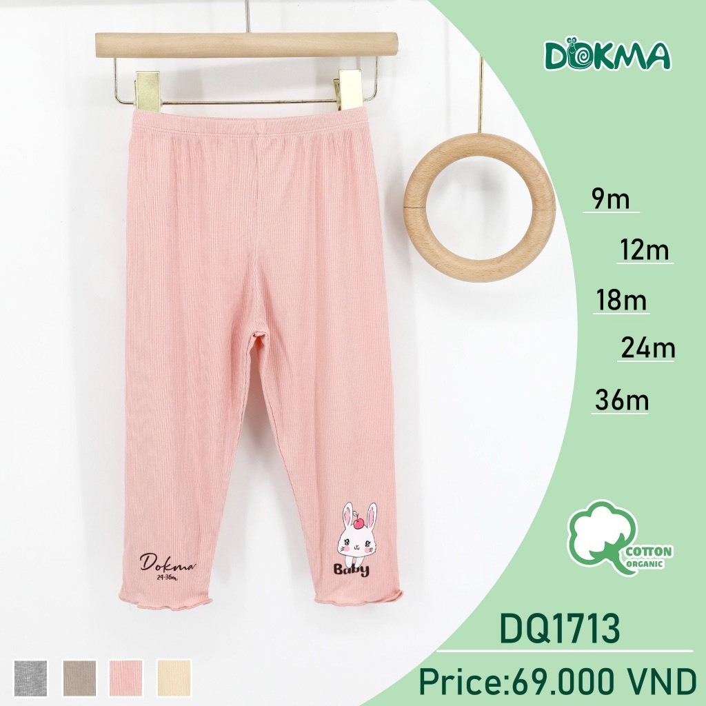 Quần dài Dokma DQ1713 cotton tăm cho bé từ 6 tháng- 36 tháng