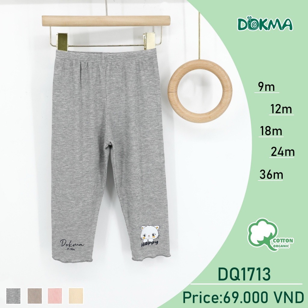 Quần dài Dokma DQ1713 cotton tăm cho bé từ 6 tháng- 36 tháng