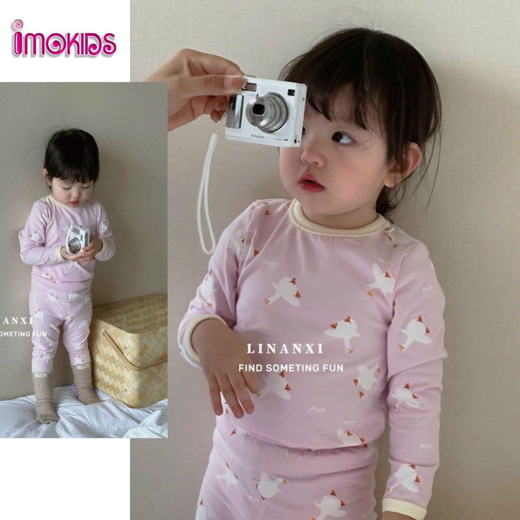 Đồ bộ dài tay bé trai Xuất Hàn LNX 08-20kg bộ cotton Quảng Châu chất cotton họa tiết dễ thương quần áo trẻ em dài