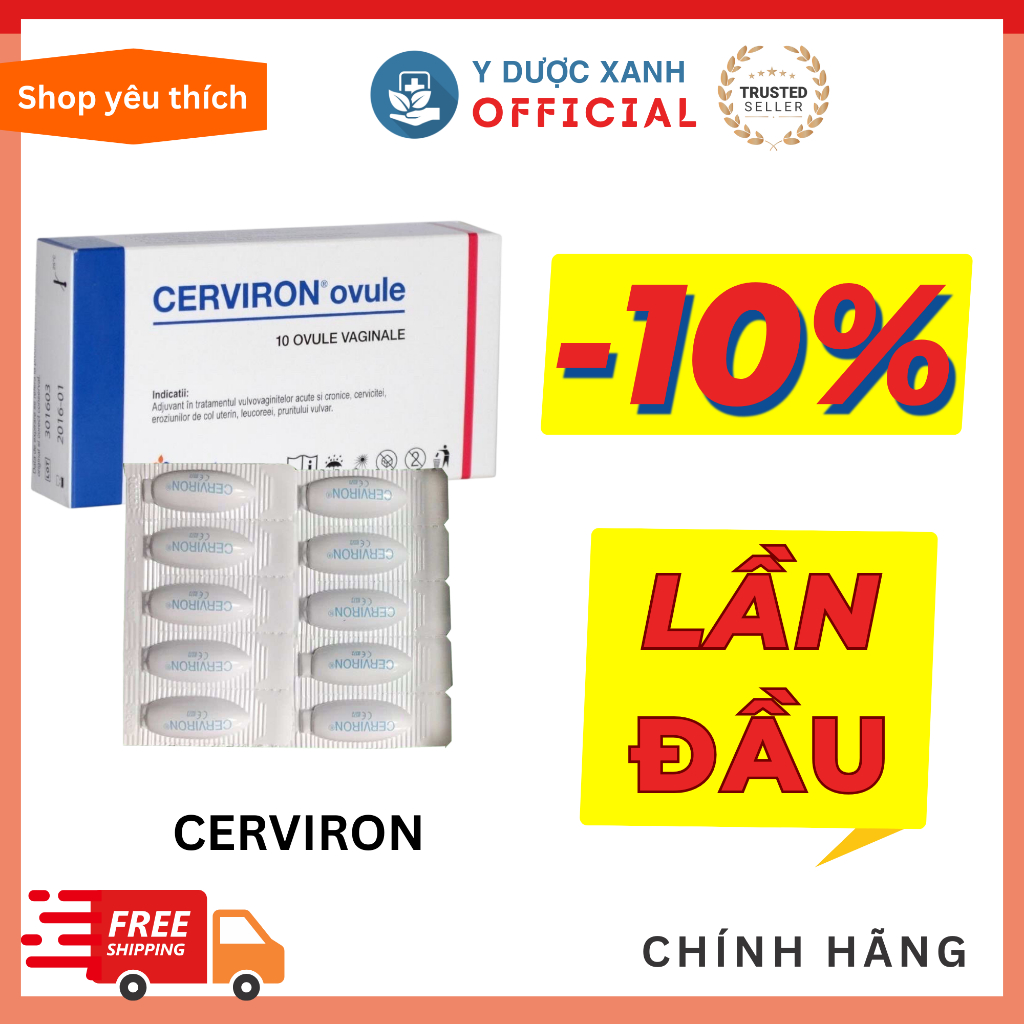 Mua [Chính Hãng] CERVIRON, 10 viên, Chăm sóc sức khỏe phụ nữ - Y Dược Xanh