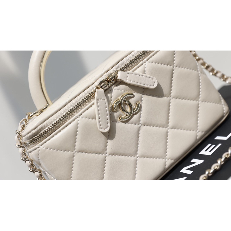 Túi quai xách cốp xleo QUAI KIM LOẠI hàng fullbox nam châm vip sz20cm 3 mầu: Đen,Ghi & Kem w166-18