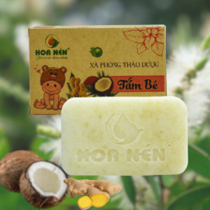 Xà bông thảo dược tắm bé 100gr hoa nén