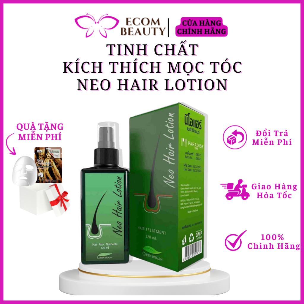 Tinh chất kích mọc tóc NEO HAIR LOTION - Serum Neo Hair kích thích mọc tóc nhanh, chống gãy rụng 120ml - ECOM BEAUTY
