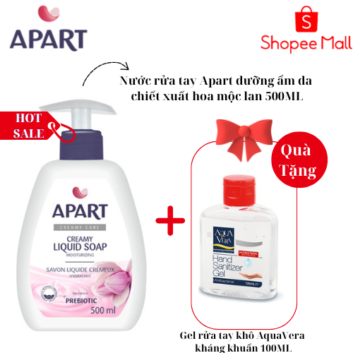 [Tặng rửa tay khô 100ml] Nước rửa tay dưỡng ẩm da Apart chiết xuất hoa mộc lan 500ML