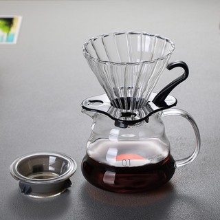 Bộ bình và phễu v60 pha cà phê giấy lọc pour over drip brew tròn v60