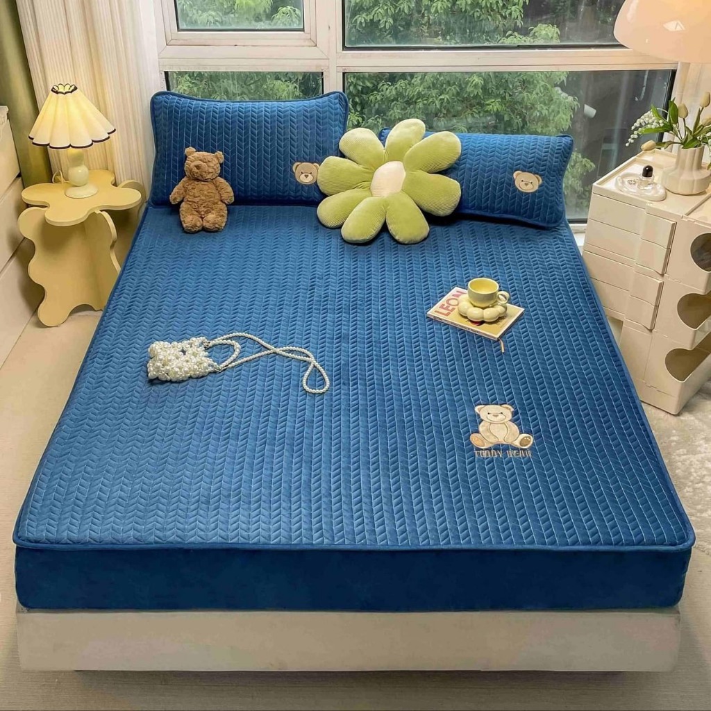 ga gối nỉ gấu fullsize 8 màu 2kg, 1m6x2m, 1m8x2m ,2m2x2m shop kenbi