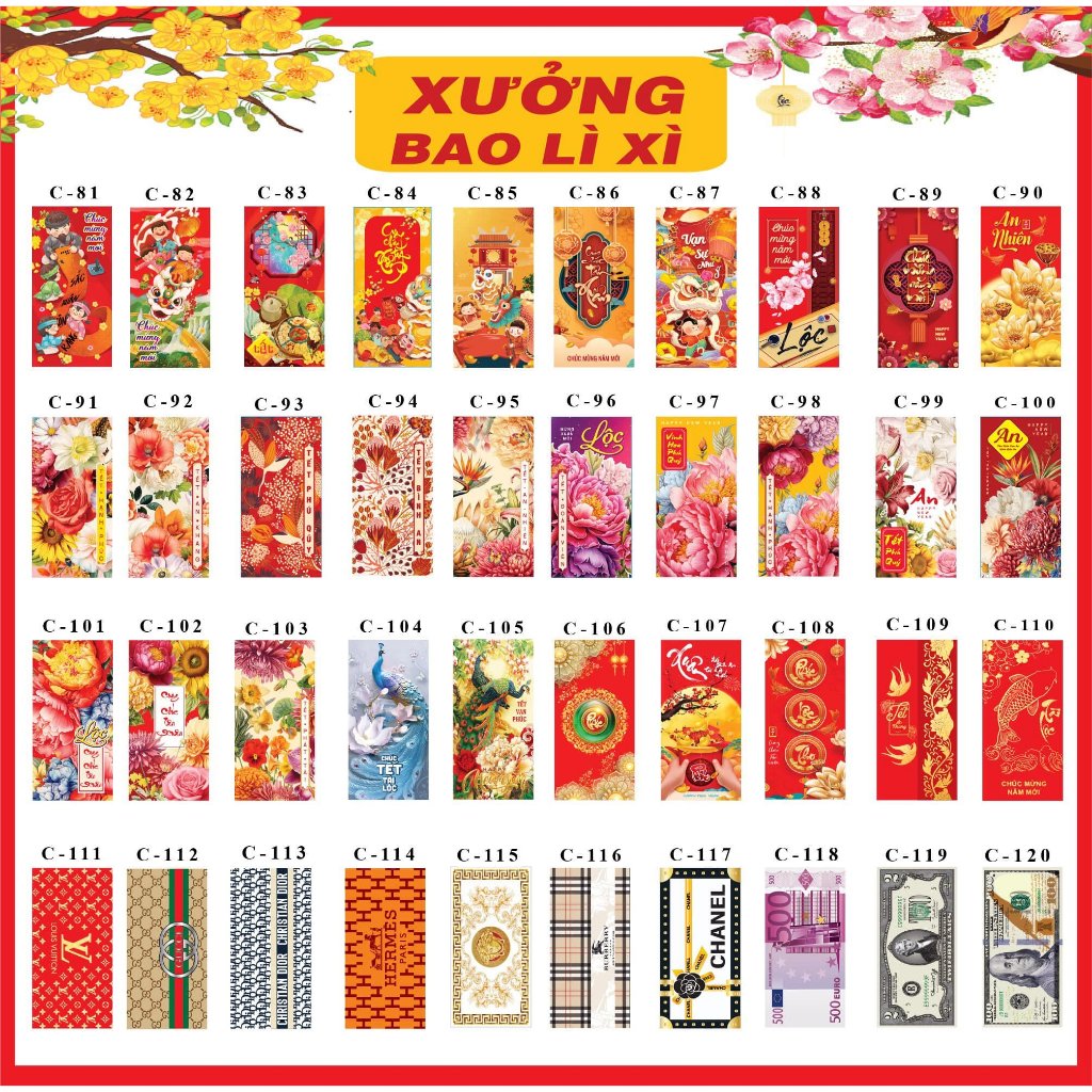 100 bao lì xì tết 2024