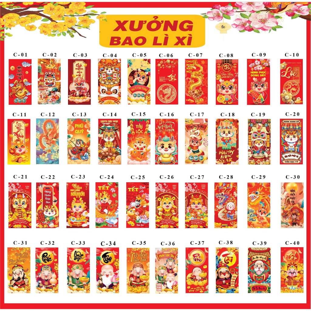 10 bao lì xì trend 2024 [inb chọn mẫu]