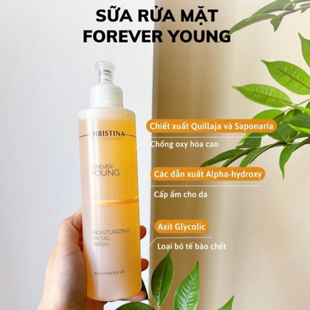 Sữa rửa mặt chống lão hóa Christina Forever Young Moisturizing Facial Wash 300ml