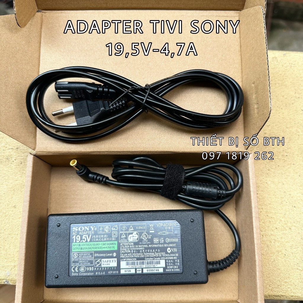 Adapter Nguồn Tivi Sony 19,5V-4,7A/ 19,5V-6,2A Hàng zin mới 100% kèm theo dây nguồn