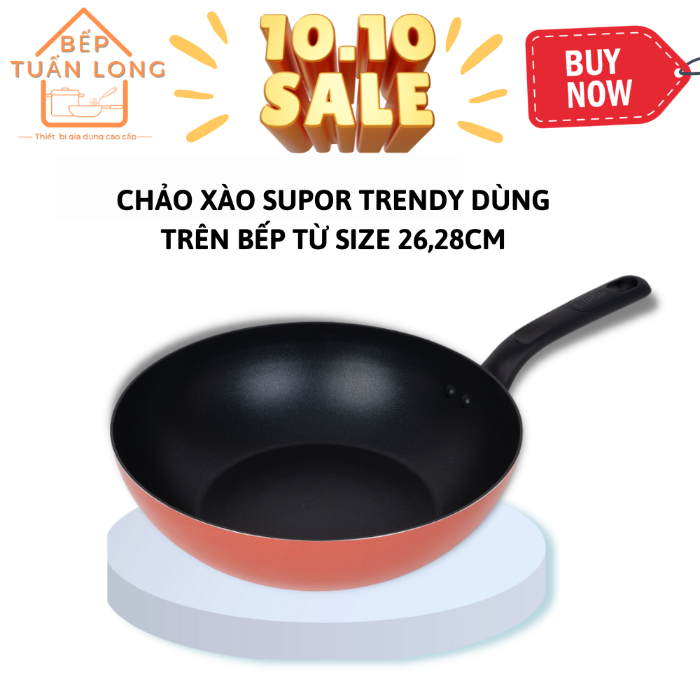 Chảo Chiên Xào Supor Trendy H22104 Dùng Trên Cả Bếp Từ sâu lòng size 24,26, 28cm