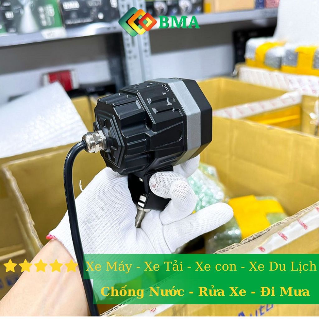 Đèn Trợ Sáng P65 BMU 55W/12.24V/DC 2 Màu 4 Chế Độ Pha Laser